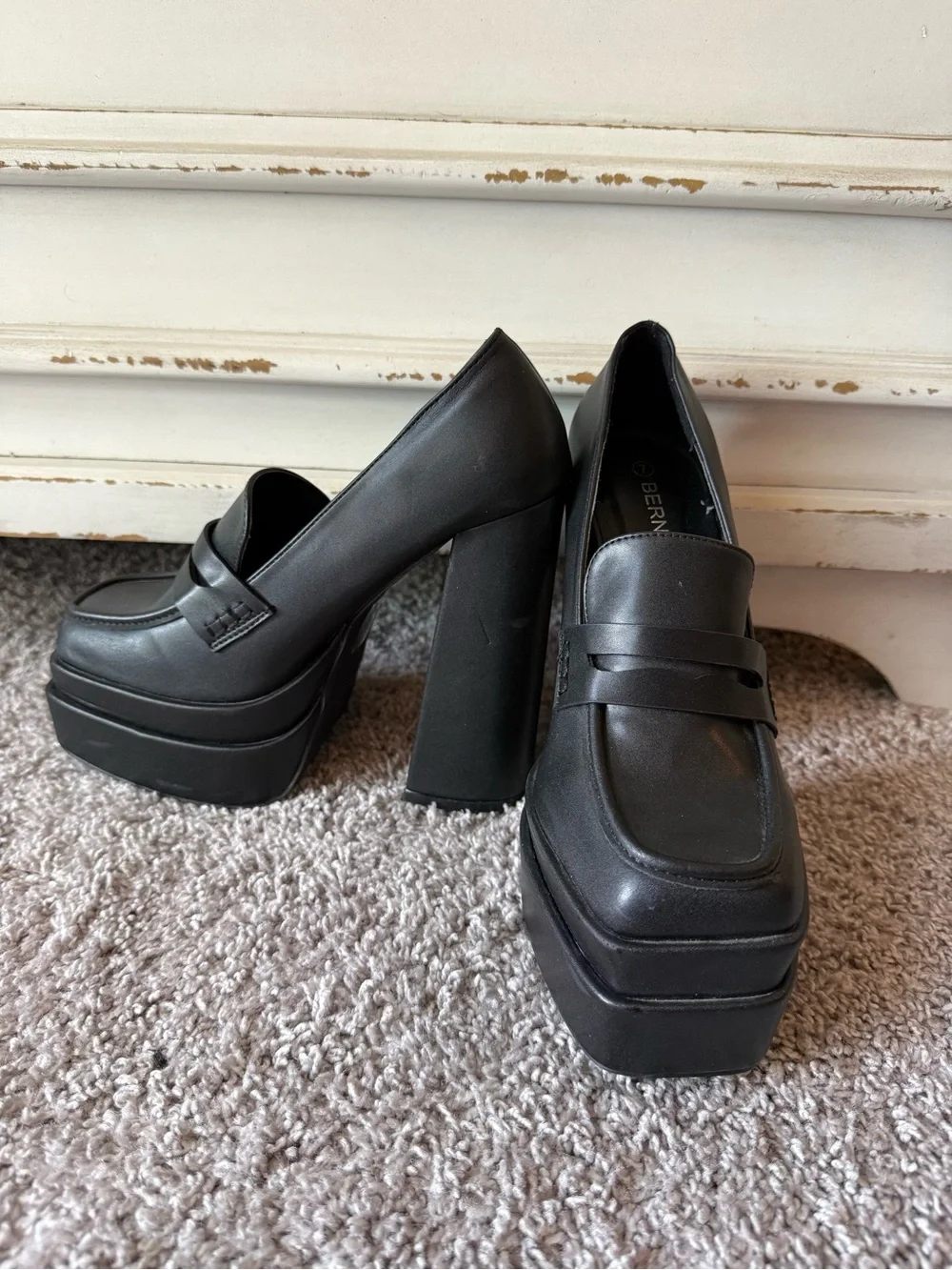 Black Platform Loafer - Sleek Women's Dress Shoe